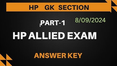 HP allied exam answer key! Answer key of hp allied exam held on 8/9/2024! #hppsc #allied #answerkey