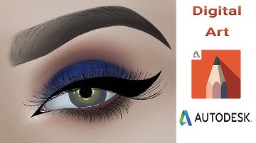 How to draw a realistic eye with Autodesk sketchbook  mobile aap