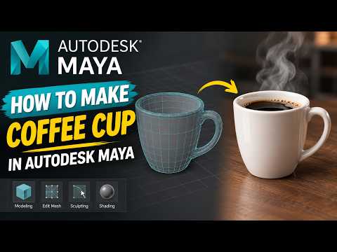 ☕ How to Make a Coffee Cup in Autodesk Maya | Easy 3D Modeling Tutorial for Beginners 🚀