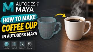☕ How to Make a Coffee Cup in Autodesk Maya | Easy 3D Modeling Tutorial for Beginners 🚀