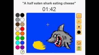 Drawception - Half eaten shark eating cheese