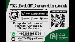 YO22_Excel_CH11_Assessment_Loan_Analysis | YO22 Excel CH11 Assessment Loan Analysis | Assessment