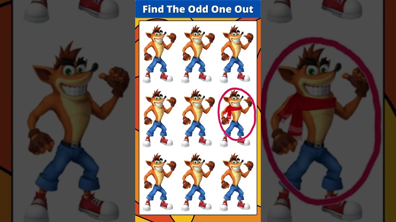FIND THE ODD CRASH BANDICOOT OUT👁️🔥 