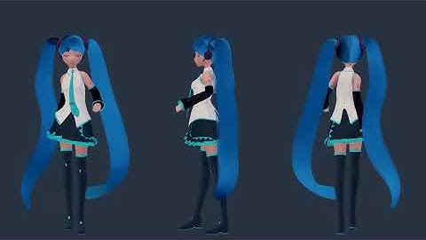 Blender miku animation walk cycle