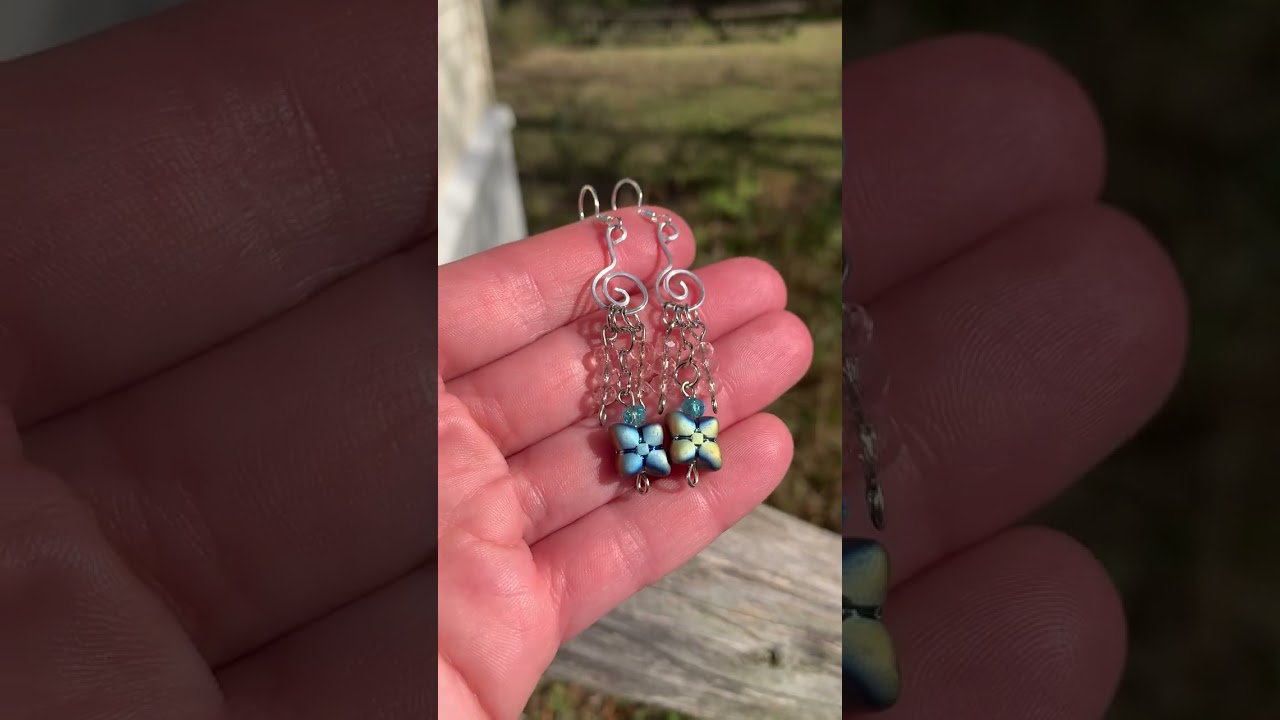 Aquamarine Rose Quartz Butterfly Earrings 925 Sterling Silver Gift for Her