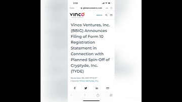 BBIG  - VINCO VENTURES FILES FORM 10