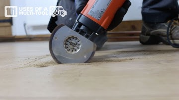 Cutting an access hole in the floor with a multi-tool