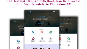 PSD Template Design with Bootstrap Grid Layout One Page Template in Photoshop CC Part 2