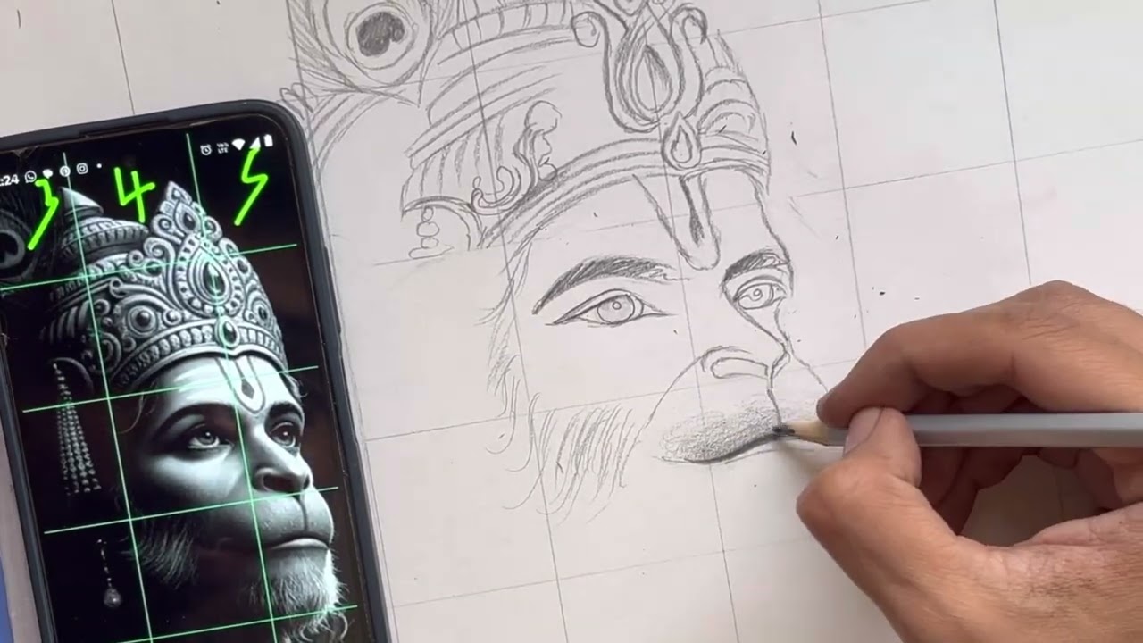 How To draw a hanumanji || Lord Hanuman drawing || outline tutorial 
