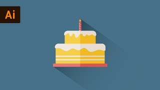 Flat Design Birthday Cake | Illustrator Tutorial