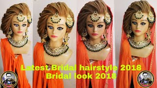 Bridal hairstyle 2018/ Latest Indian bridal hairstyle hair tutorial/ Indian /muslim bride look 2018 screenshot 2