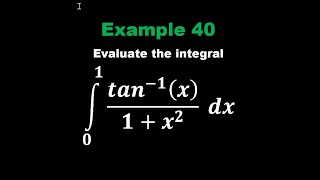 Integration by Algebraic Substitution: Example 40
