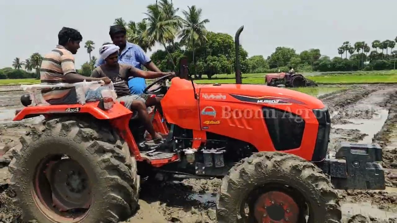 kubota mu 5502 4 wd tractor puddling application in kubota boomi agro needs