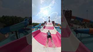 😱 Extreme Pink Water Slide Drop! | Insane Speed Splash Ride 💦🔥#BraveRide #TrendingShorts