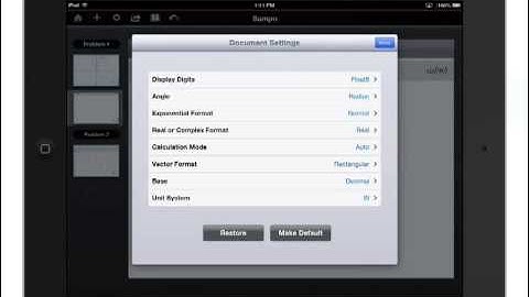 Tutorial: TI-Nspire™ Apps for iPad -- Changing the Settings