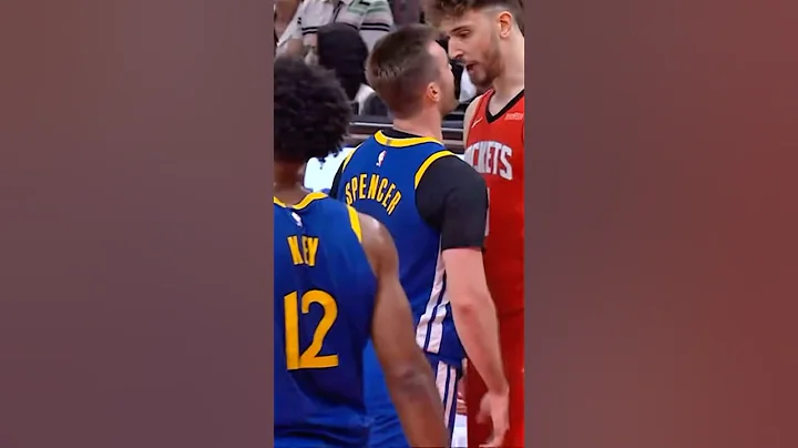 Pat Spencer ejected for headbutting AlperenSengun then things get heated #nba #shorts #warriors
