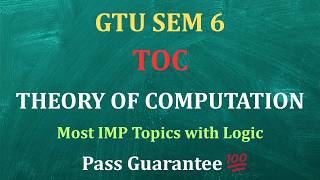 GTU SEM 6 TOC: Only 15 IMP Questions = PASS 100% 🔥 | Theory of Computation