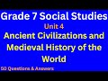 Grade 7 Social Studies Unit 4 Ancient Civilizations Medieval History Of The World Quiz