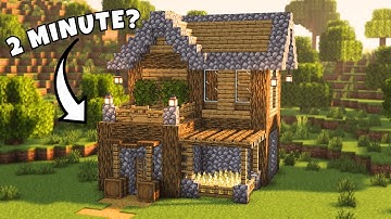 Minecraft: Easy Oak Starter House 🏠 | 2-Minute Build Tutorial ⏱️