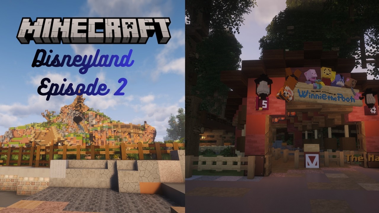 Minecraft Disneyland EP 2 💦 Splash Mountain & Winnie the Pooh