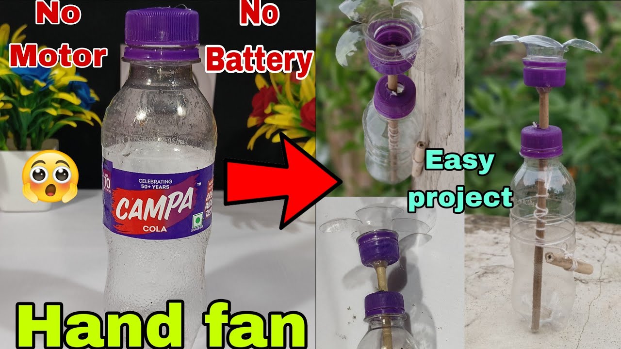Homemade Hand-Powered Fan Using Waste Bottle || Easy Project