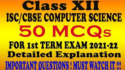 ISC|CBSE BOARD CLASS 12 MCQ BASED ON BOOLEAN ALGEBRA FOR Term 1 2021-22