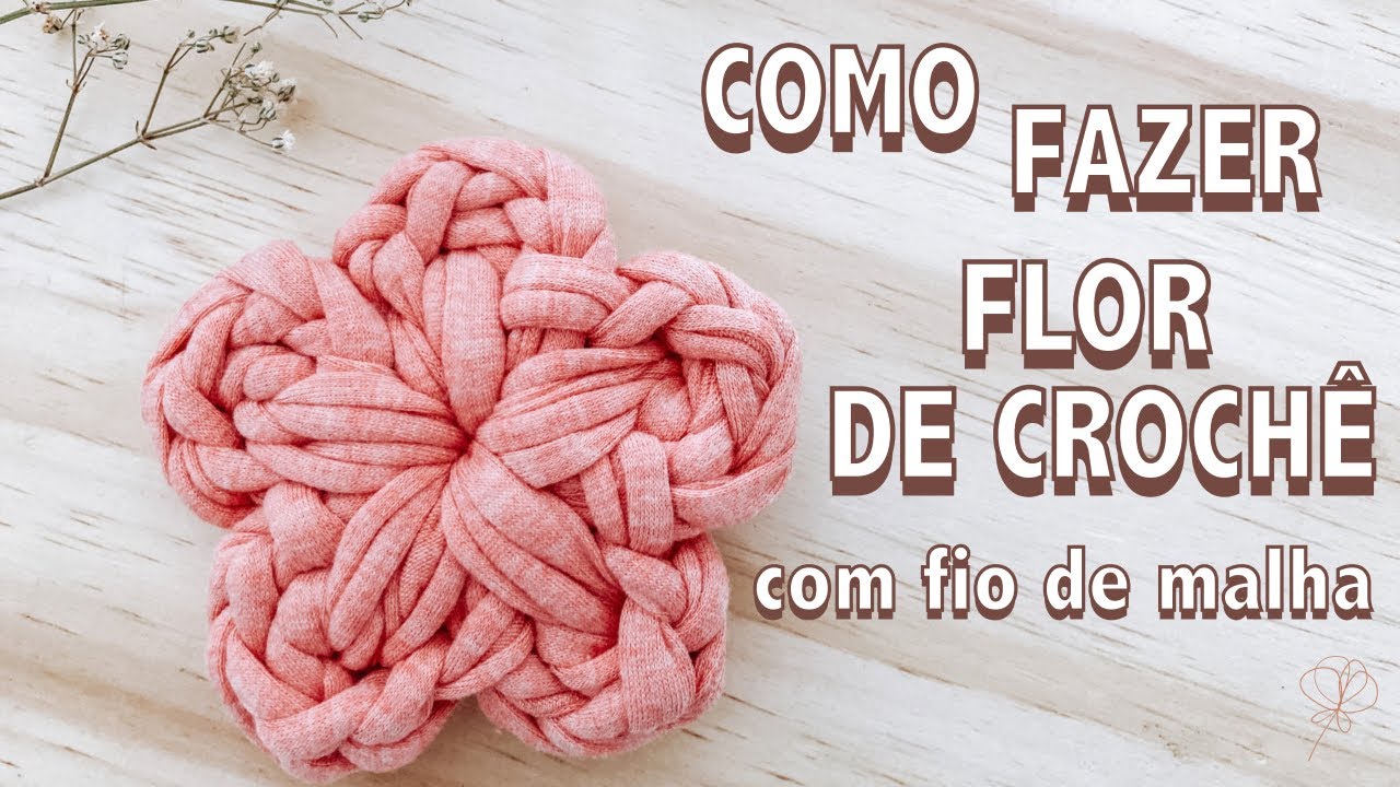 Passo a Passo Chaveiro Flor de crochê com Fio de Malha Fácil de Fazer
