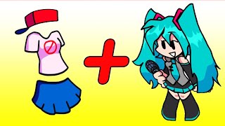 FNF Hatsune Miku + Boyfriend Clothes = ? | Friday night funkin animation