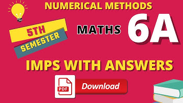 Numerical Methods Important Questions with answers PDF | 5th sem maths 6A Paper |Telugu Expalination