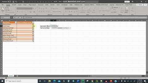 Calculation of Geometric Mean and Harmonic Mean-Excel