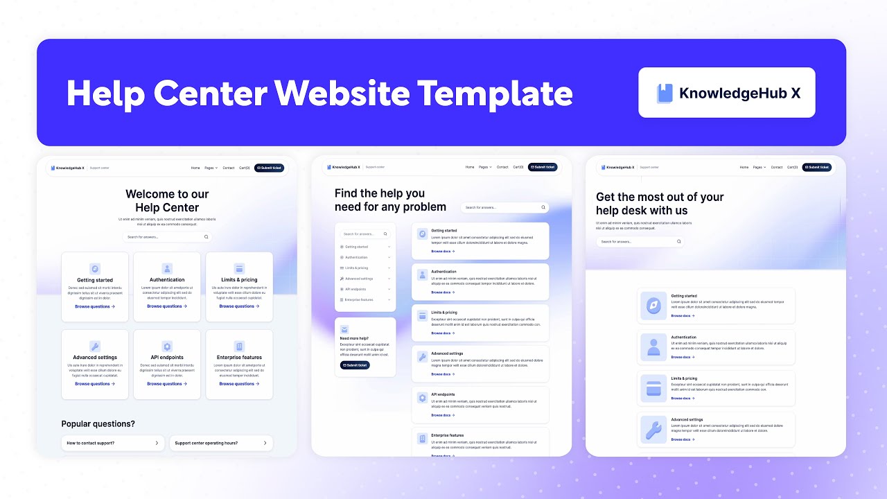 Help Center Website Template | KnowledgeHub X - BRIX Templates - YouTube