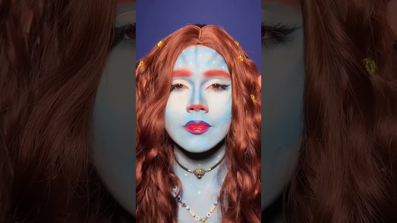 Minha versão avatar! #halloween #makeup