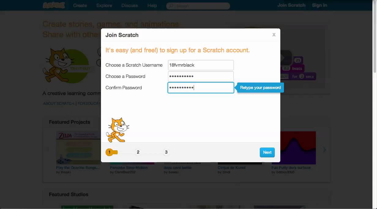 How to create a login at Scratch.MIT.Edu 