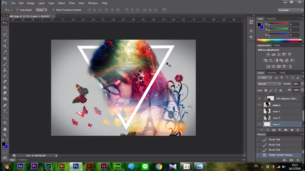 Adobe Photoshop - วิธีการแต่งภาพสไตล์ Double exposure ภาพซ้อนภาพง่ายๆ แบบมีสไตล์ไม่เหมือนใคร