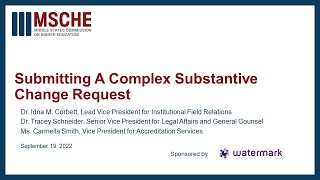 Submitting A Complex Substantive Change Request
