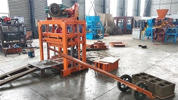 small manual concrete 6 inch hollow block making machine with 220V single phase QTJ4-40 #blockmaking