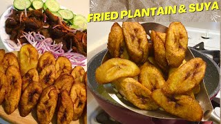 How to Fry Sweet Plantains! Ripe Plantains with Beef Suya Recipe🌍