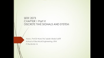 Ch 1 Part V Discrete Time Signals