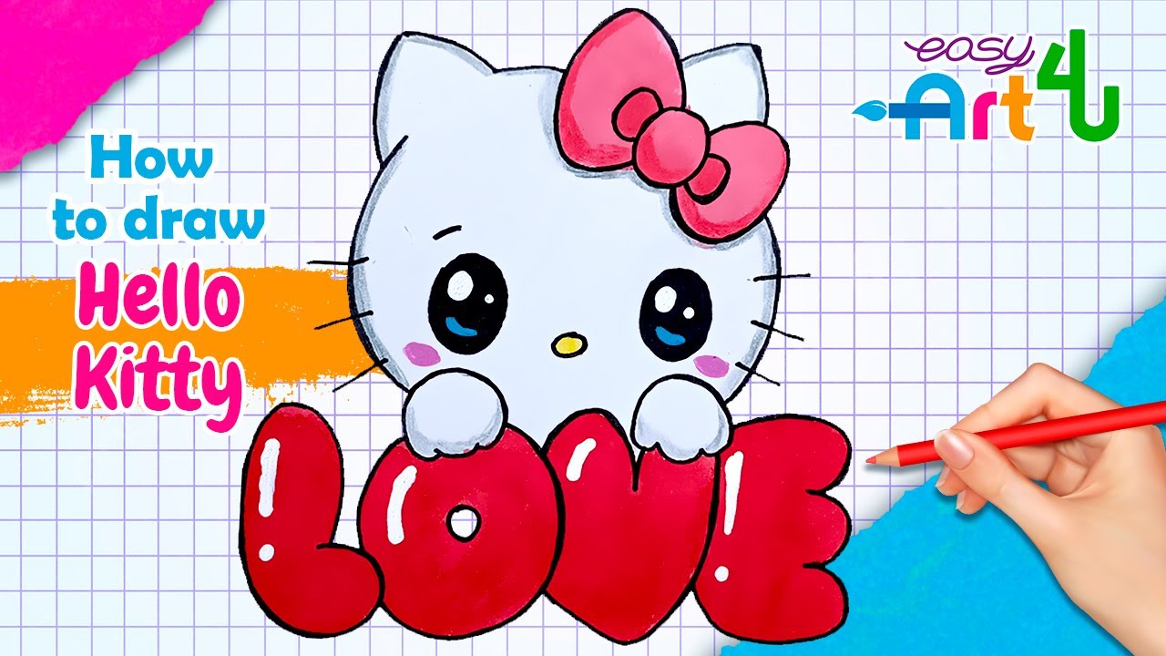 How to draw HELLO KITTY ♡ | EASY drawing step by step - YouTube