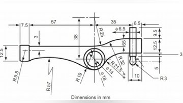 ROCKER ARM - Tangency in | Technical drawing | Engineering drawing