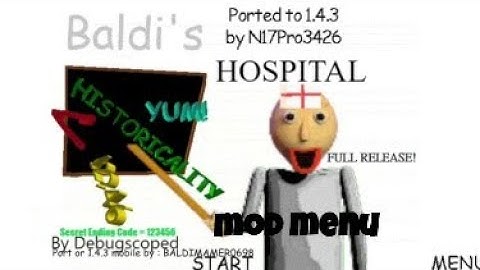 Baldi Hospital mod menu android port (Baldi basics mod)