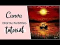 Digital Painting Tutorial for Beginners | Digital Art | Canva | Digital Art Swan Lake