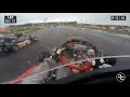 A close ending on the wet  kz kart race