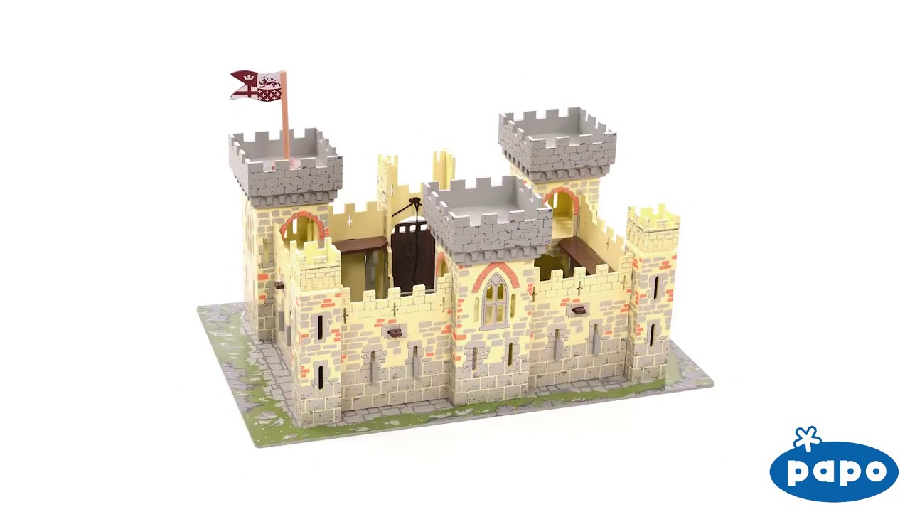 Figurine Papo - Château Du Maître Des Armes - Château Médiéval Avec Pont-levis - Jeu Imaginative