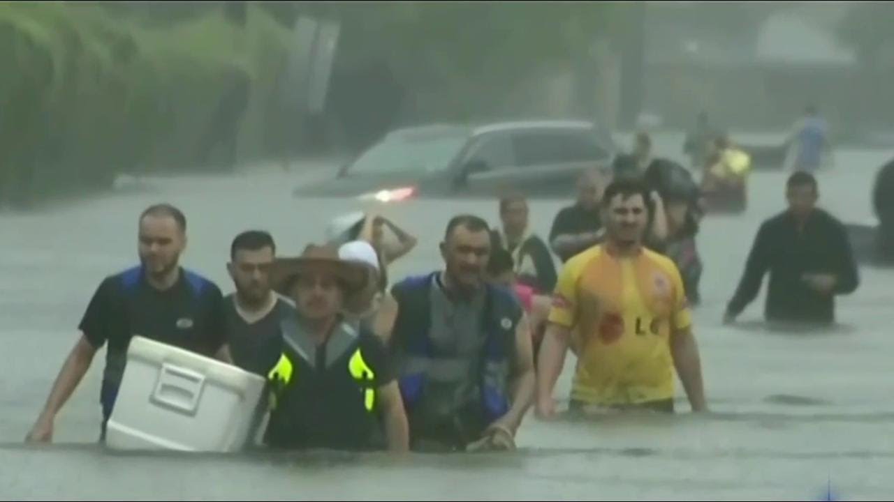 Historic Floods Hit Houston as Hundreds Rescued from Water | NBC Nightly News