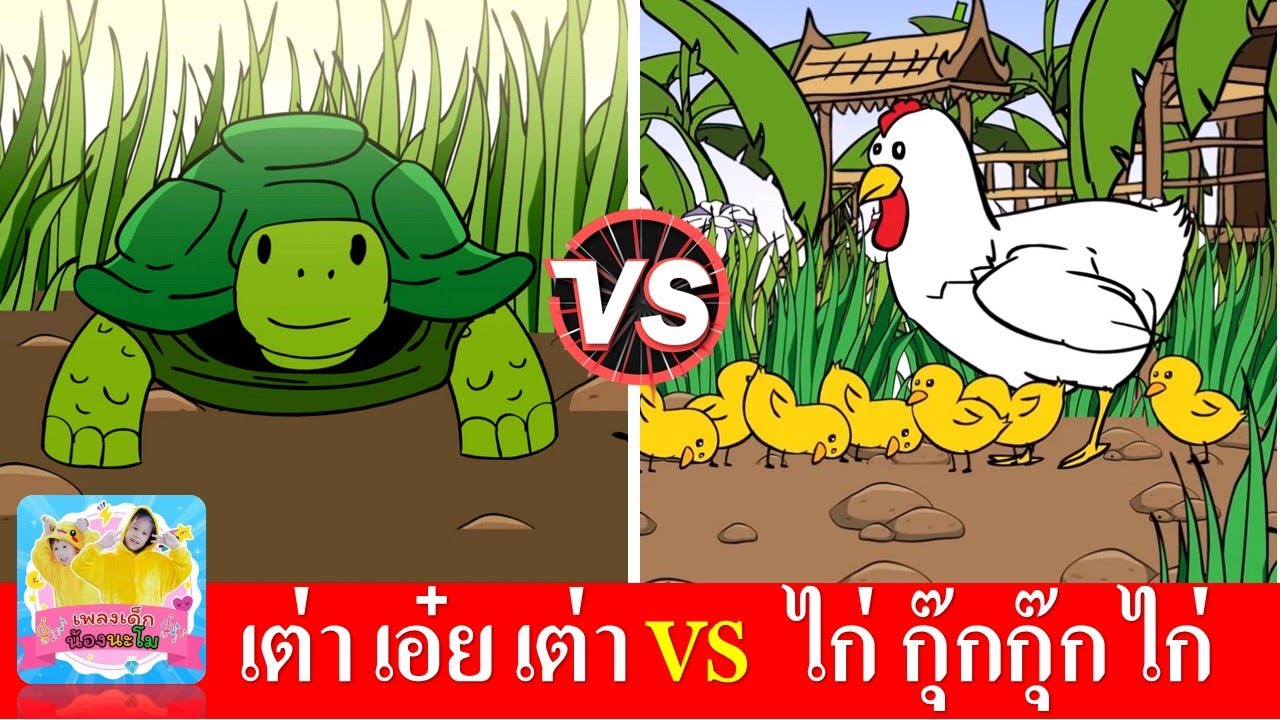 เพลงเต่า vs เพลงกุ๊กไก่ | เพลงเด็ก | เต่าเอ๋ยเต่า เต่ามันมี4ขา | ไก่กุ๊กกุ๊กไก่ เลี้ยงลูกมาจนใหญ่