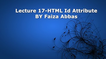 Lecture 17-HTML Id tutorial for beginners in Urdu/Hindi