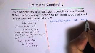 Limit and DisContinuity of Piecewise Function