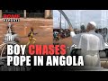The CHILD who DIDN'T WANT to say GOODBYE to POPE LEO: RUNNING alongside the POPEMOBILE in Angola