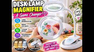eSynic Desktop Magnifying Glass with 15 LED Lights-800mAh Rechargeable eSynic